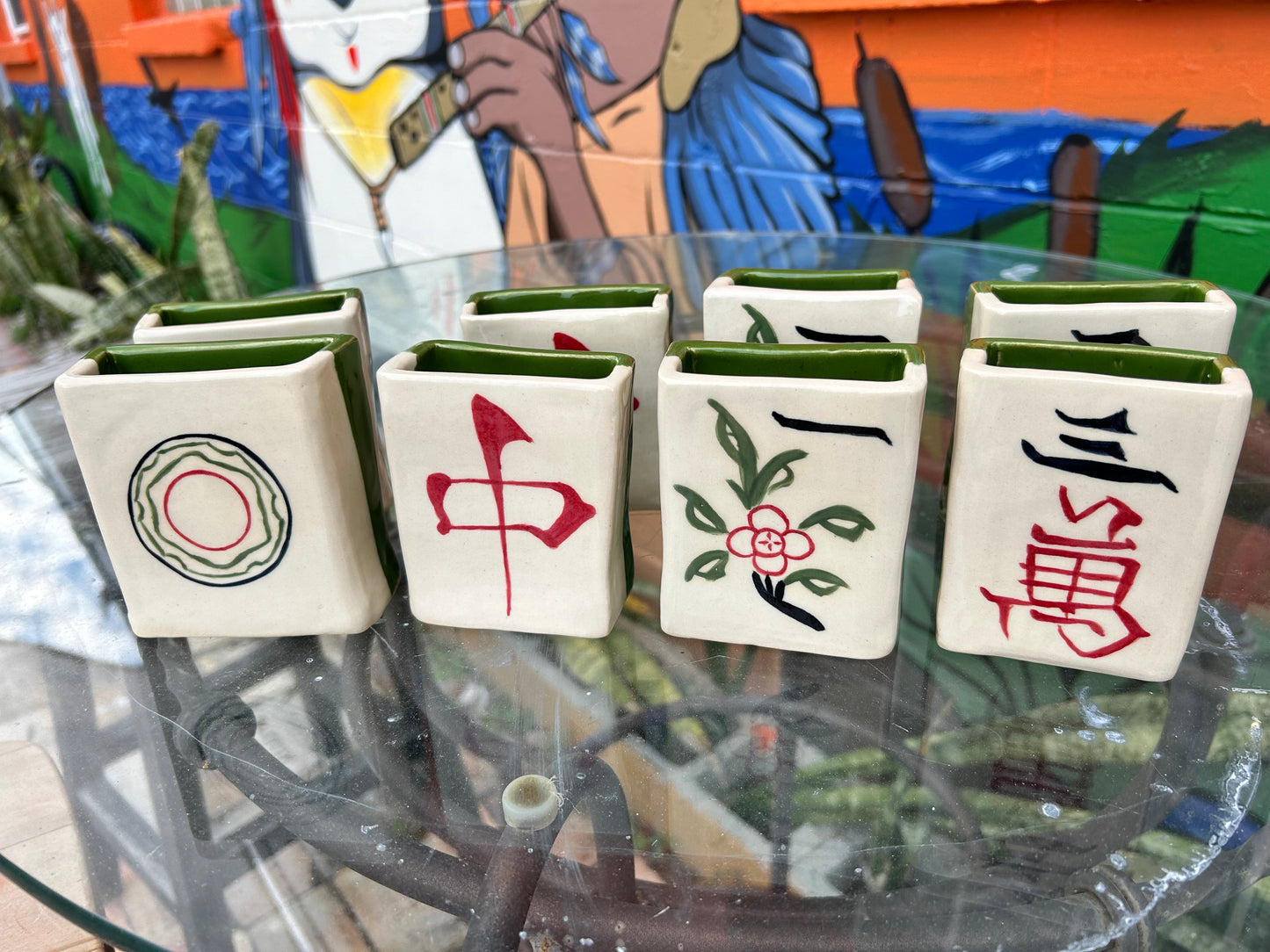 Large Mahjong Tile Vase